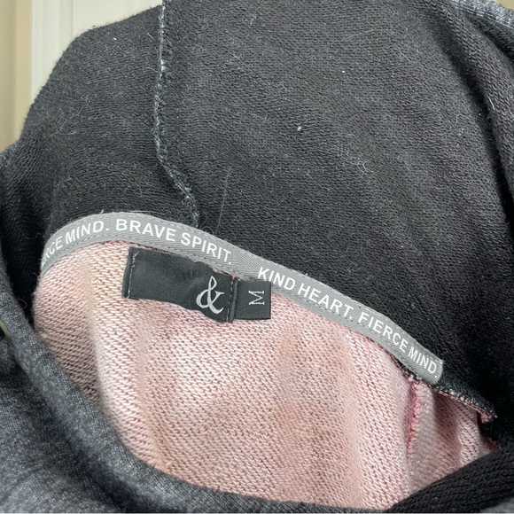 Ampersand Double Hood Sweatshirt Hoodie Berry Purple Pink Medium - Picture 7 of 7